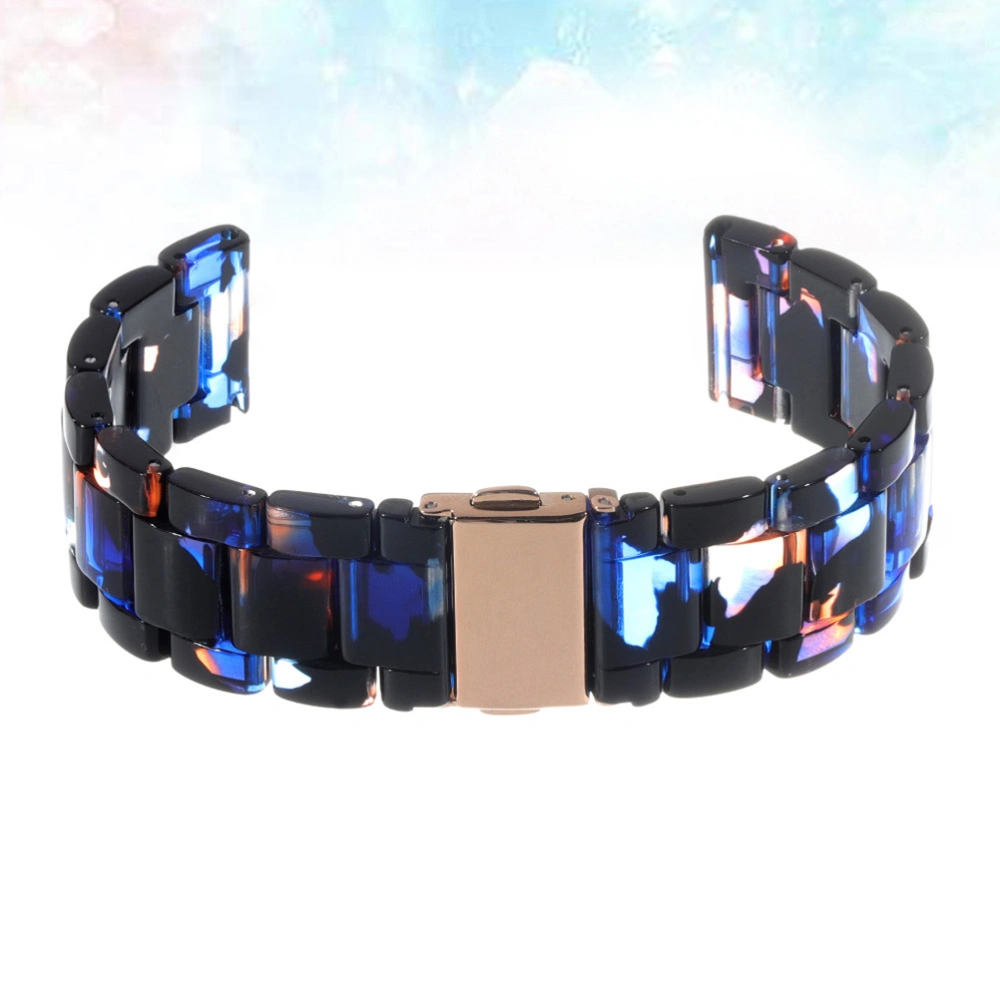 2cm Wide Watchband Resin Beautiful Funny Creative Smartwatch Quick Release Watchband (Dark Blue Ink)