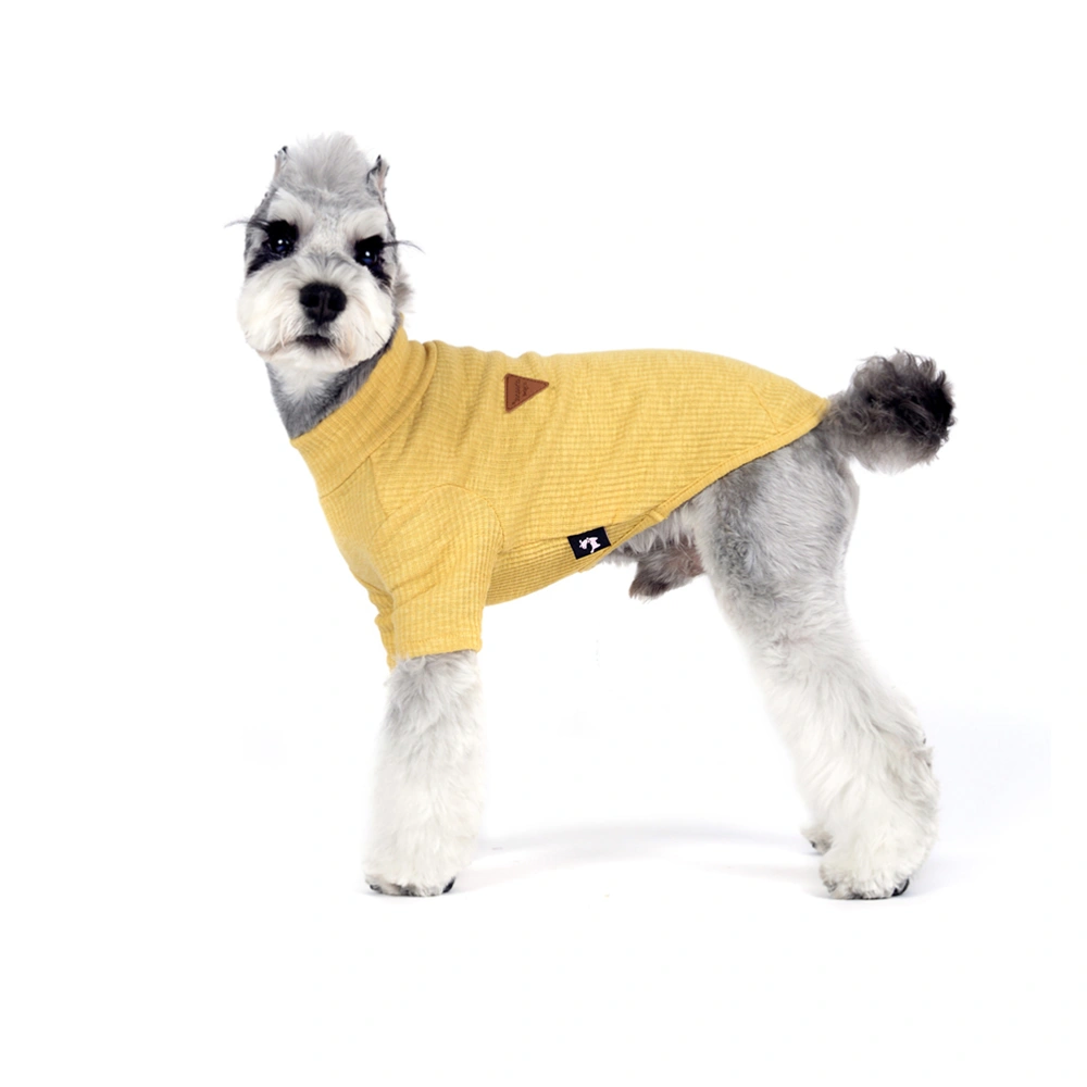 Pet Dog T-shirts Short Sleeves Cotton Knit Shirt for Pet Dog Cat Puppy (Yellow) - Size M