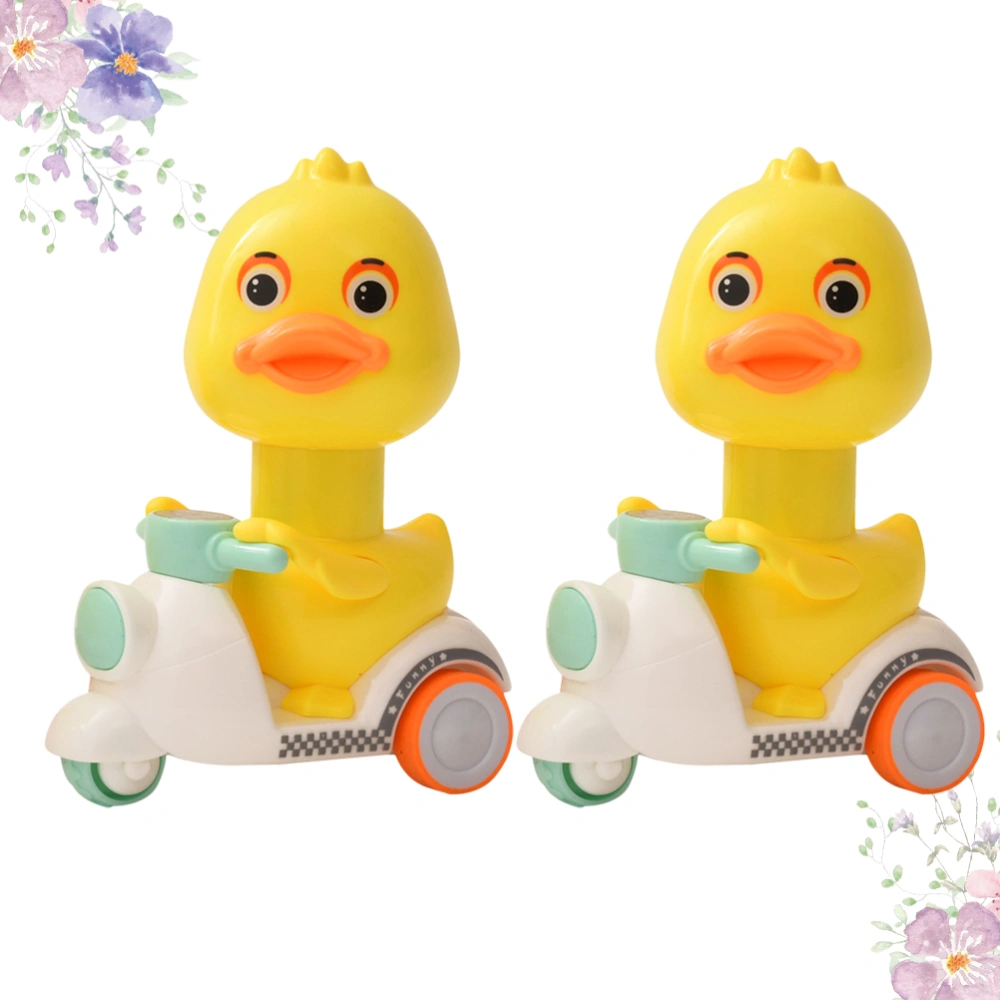 2PCS Kids Pull-Back Car Toy Mini Car Model Little Duck Car Toy Children Early Learning Toy (Blue)