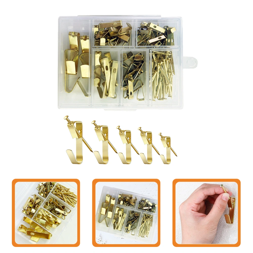 130pcs Picture Hangers Hanging Nails Picture Hanging Kit Wall Hooks Wall Hangers