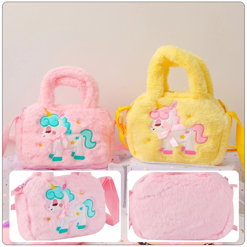 Unicorn Plush Crossbody Purse Cartoon Crossbody Bag Kids Plush Purse Adorable Handbag