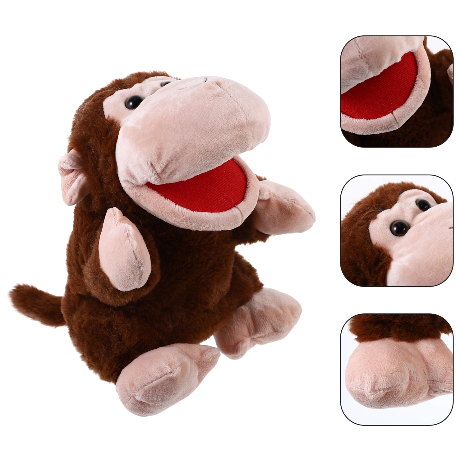 Hand Puppet Monkey Plush Toy Movable Mouth Hand Puppet Interactive Storytelling Toy
