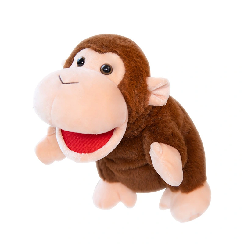 Hand Puppet Monkey Plush Toy Movable Mouth Hand Puppet Interactive Storytelling Toy