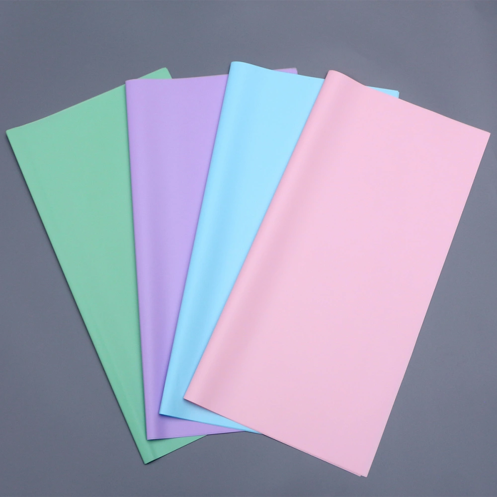 40pcs Solid Color Fogging Paper Translucent Waterproof Wrapping Paper Packaging Paper (Blue Light Purple Pink Light Blue for Each 10pcs)