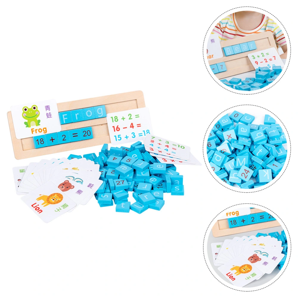 1 Set Educational Toy Kids Spelling Cognition Toy Wooden Number Alphabet Toy