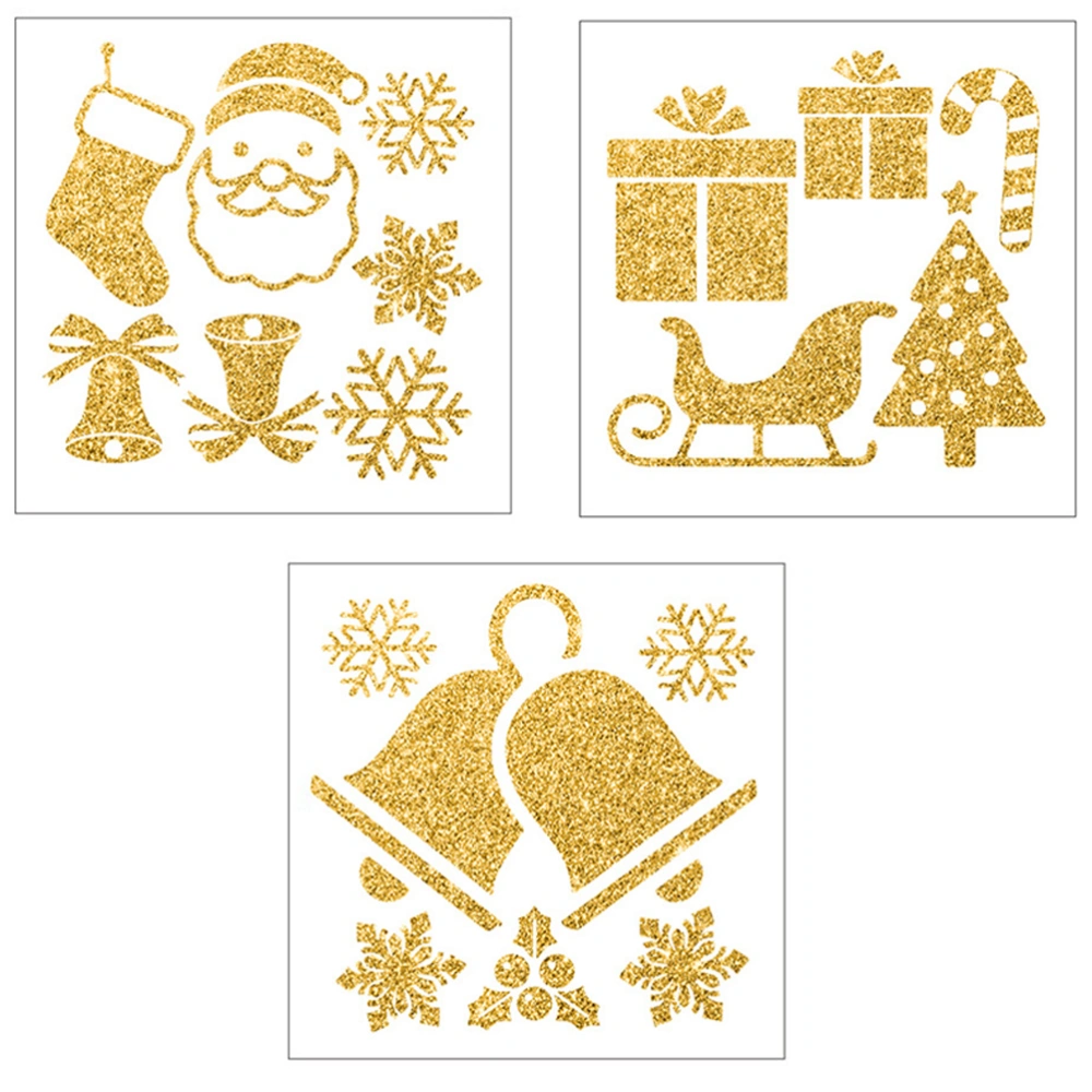 3pcs Christmas Sticker Removable Window Decals Shopwindow Sticker for Christmas