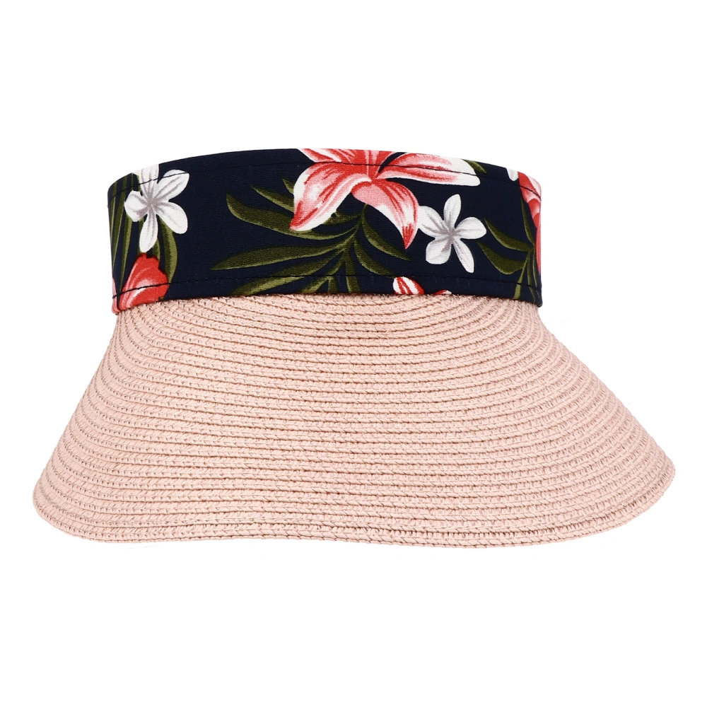 Braid Sun Visor Hat Outdoor Visor Wide Brim Summer UV Protection Beach