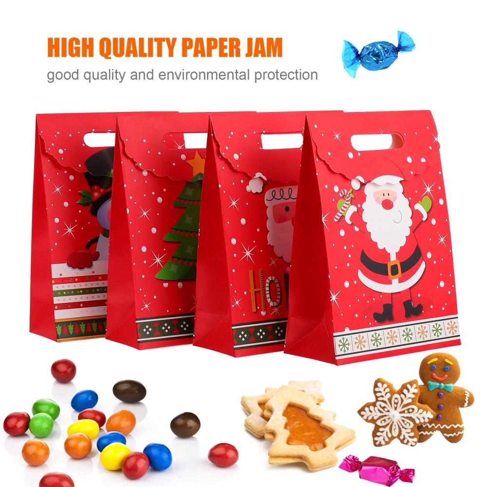 1 Set 12 Pcs Christmas Exquisite Printed Candy Gift Portable Bags Paper Bags