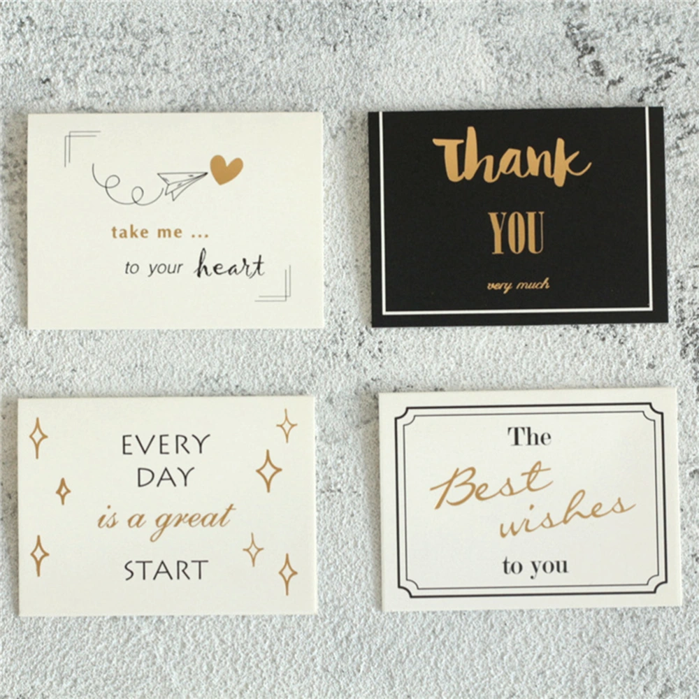 10 Pcs Birthday Thank You Handmade Bronzing Greeting Decorative Invitation for Thanksgiving (Thank You Very Much)