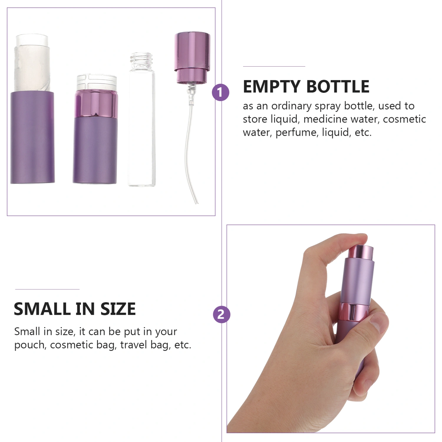 1PC 8ML Rotating Perfume Bottle Glass Liner Aluminium Oxide Shell Perfume Bottle