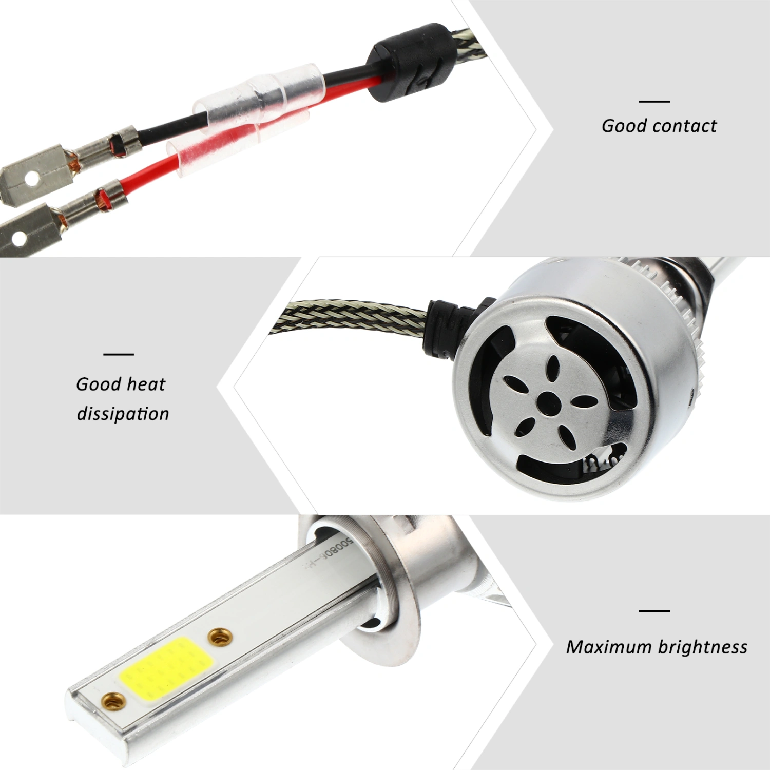 A Pair of H1 Headlight LED Bulb Car Headlight Lamp Head Lights for Car