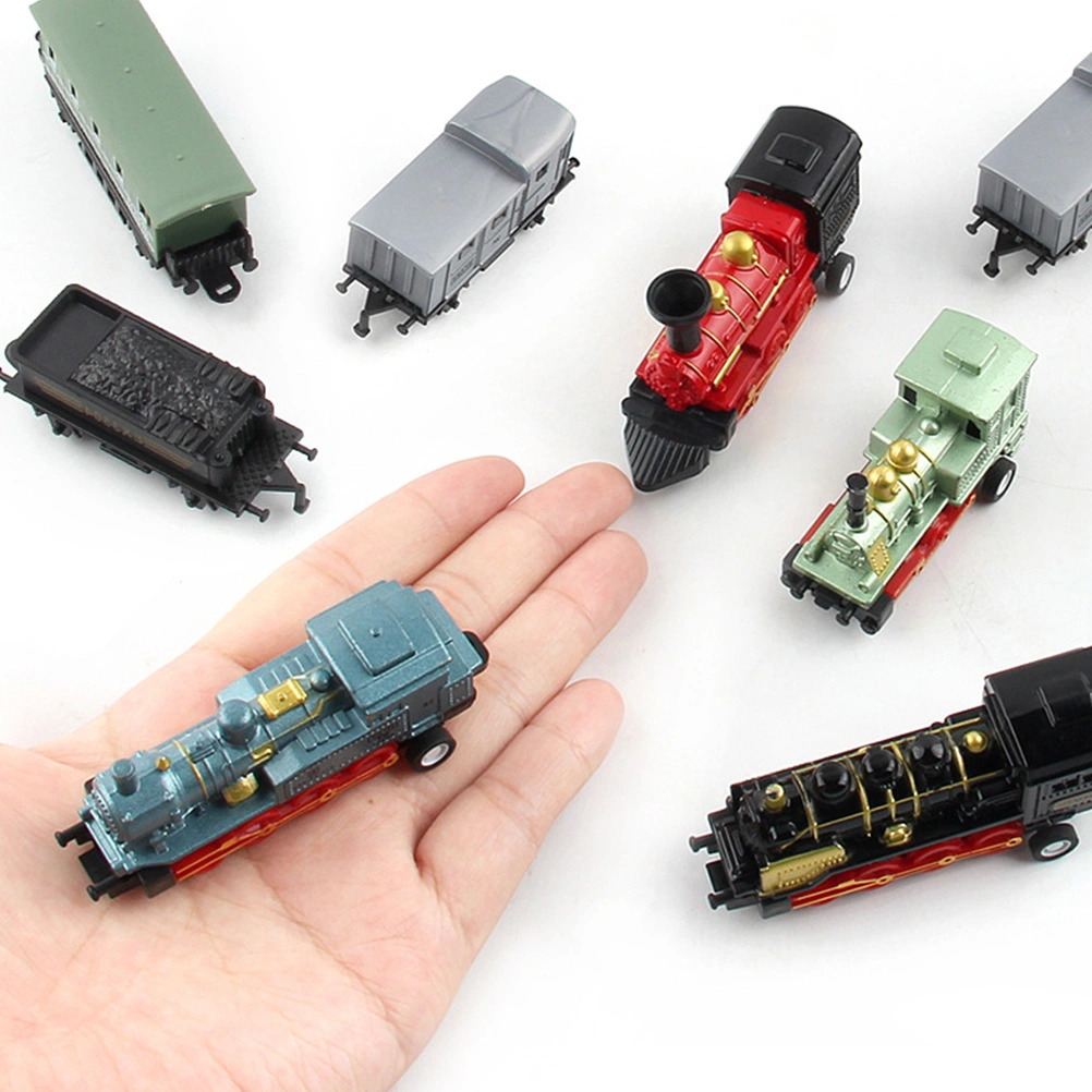 4Pcs Alloy Toy Car Vehicles Retro Steam Train Pull Back Model Train Kids Toys Set for Boys Gifts (Red)