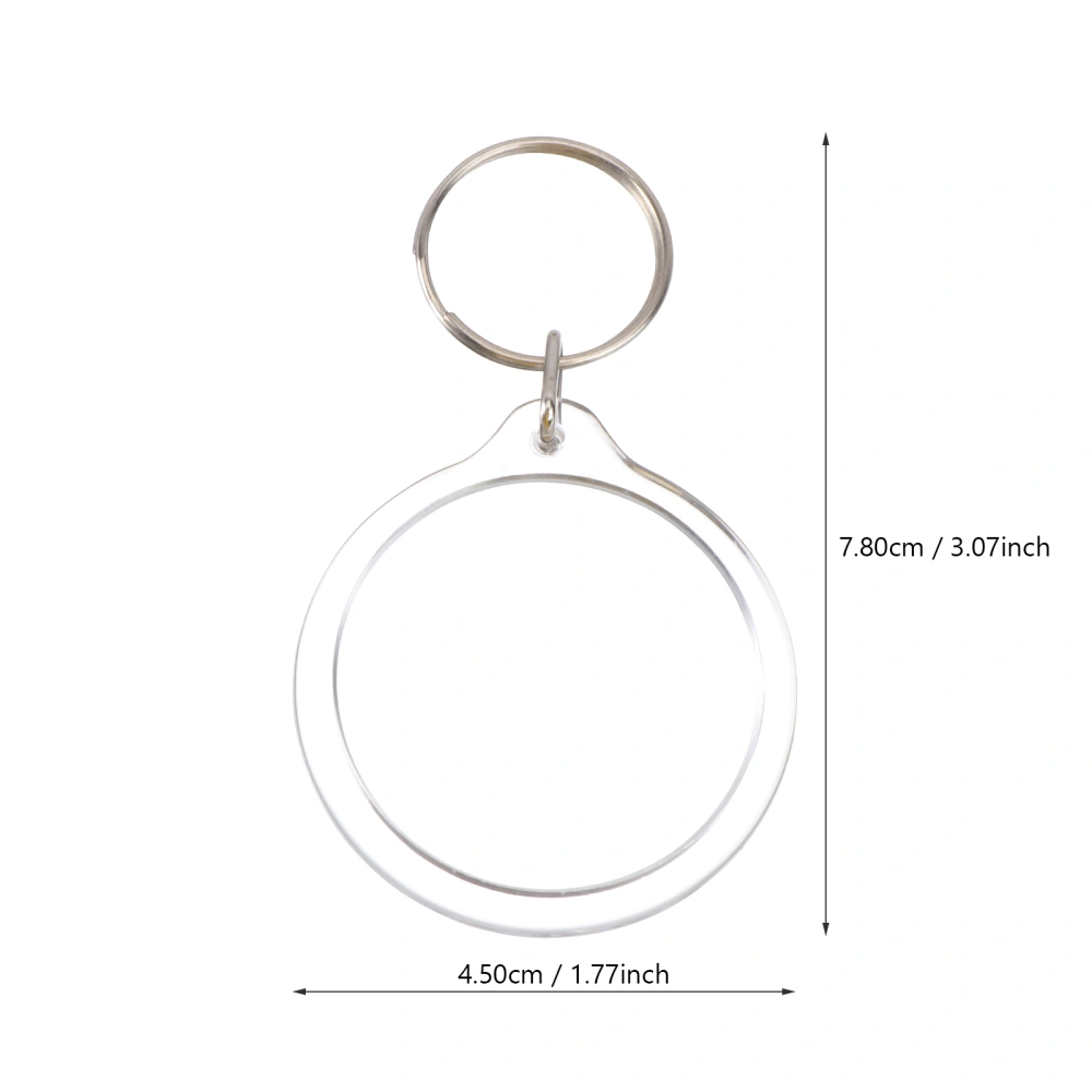 10pcs Round Blank Insert Photo Picture Frame Split Ring Keychain