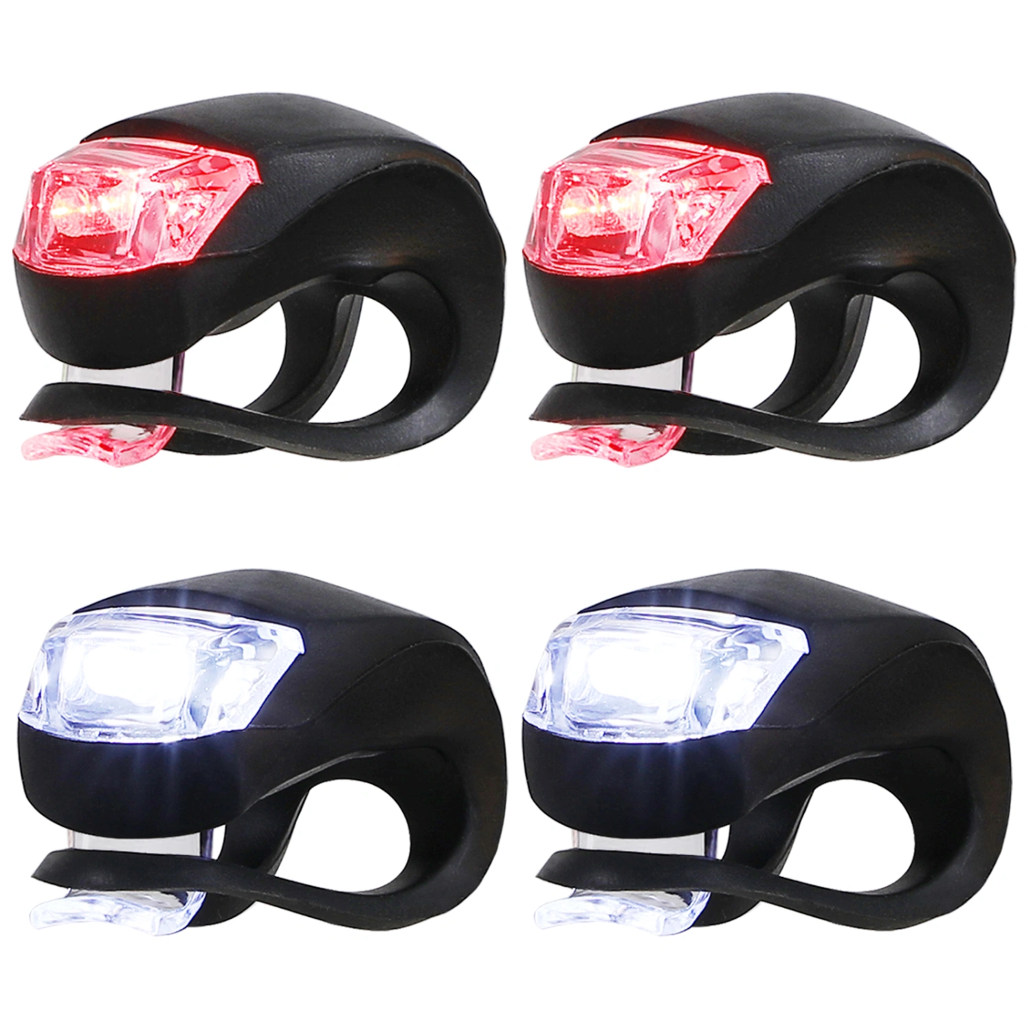8pcs Bike Cycling Head Front Rear Wheel Safety Light Lamp Bike Accessories