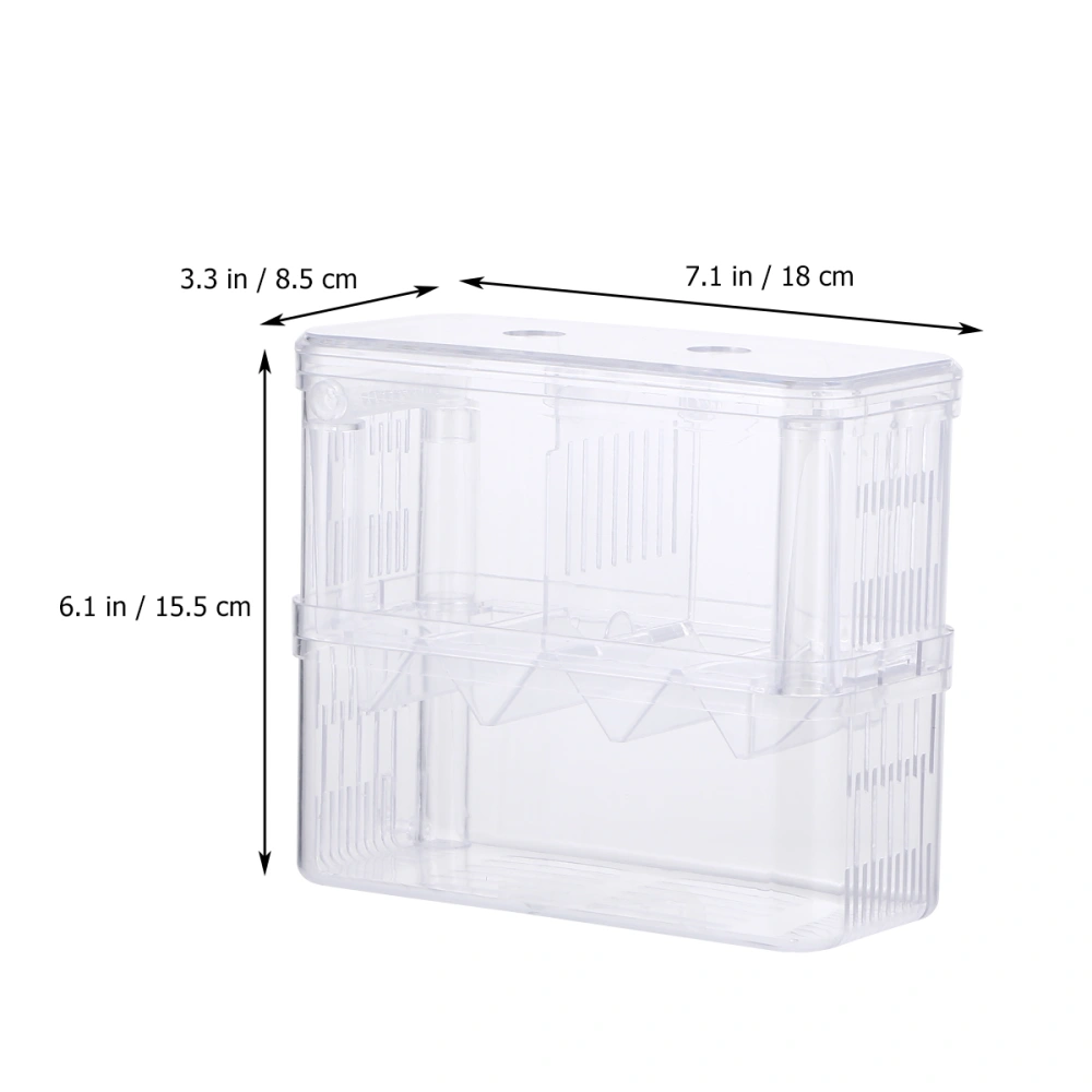 Transparent Double Functional Small Hatching Box Betta Ornamental Fish Habitat Box (Oversized Incubator)