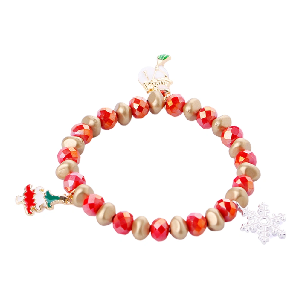 1PC Xmas Bracelet Alloy Beading Pendant Wrist Chain Bracelet for Girls Children (Christmas Tree Snowman Snowflake)