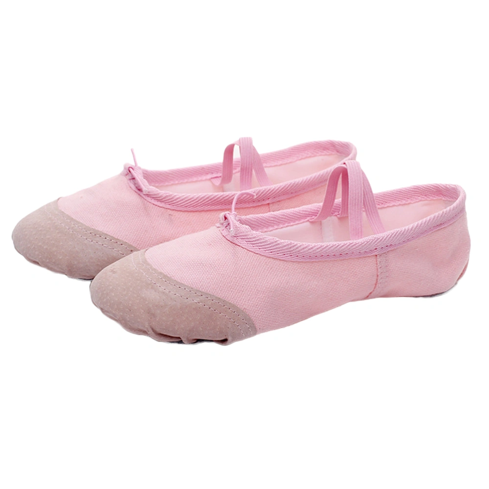 1 Pair of Ballet Shoes Lightweight Anti-slip Dancing Shoes Yoga Shoes for Kids Adults - Size 23 (Pink)