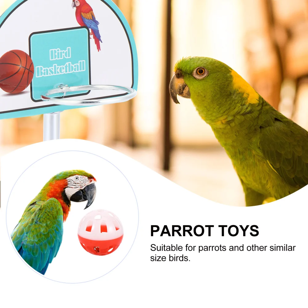 4Pcs Parrot Toys Mini Bird Basketball Stand Toys Training Educating  Plaything