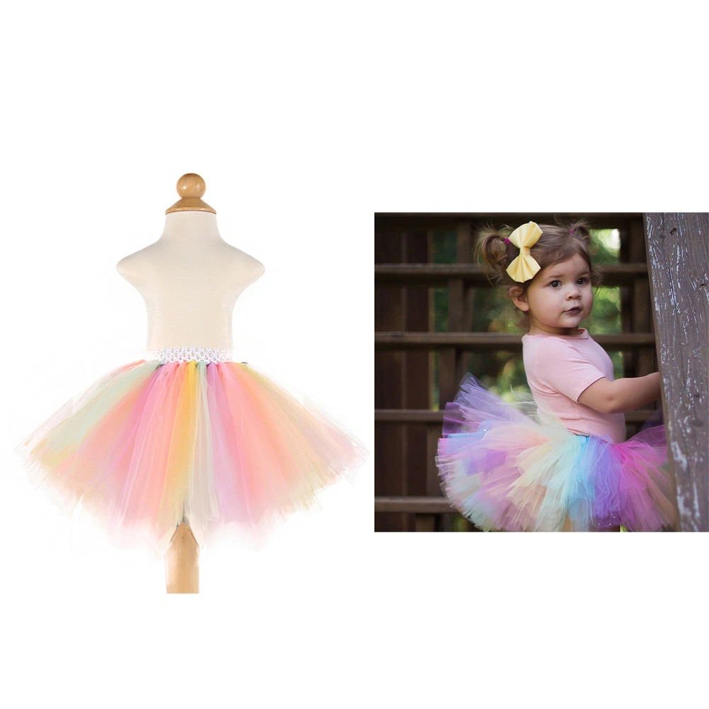 Children Bubble Skirt Gauzy Midiskirt Lovely Tutu Skirt Dress Costumes for Girls (A, 120cm)