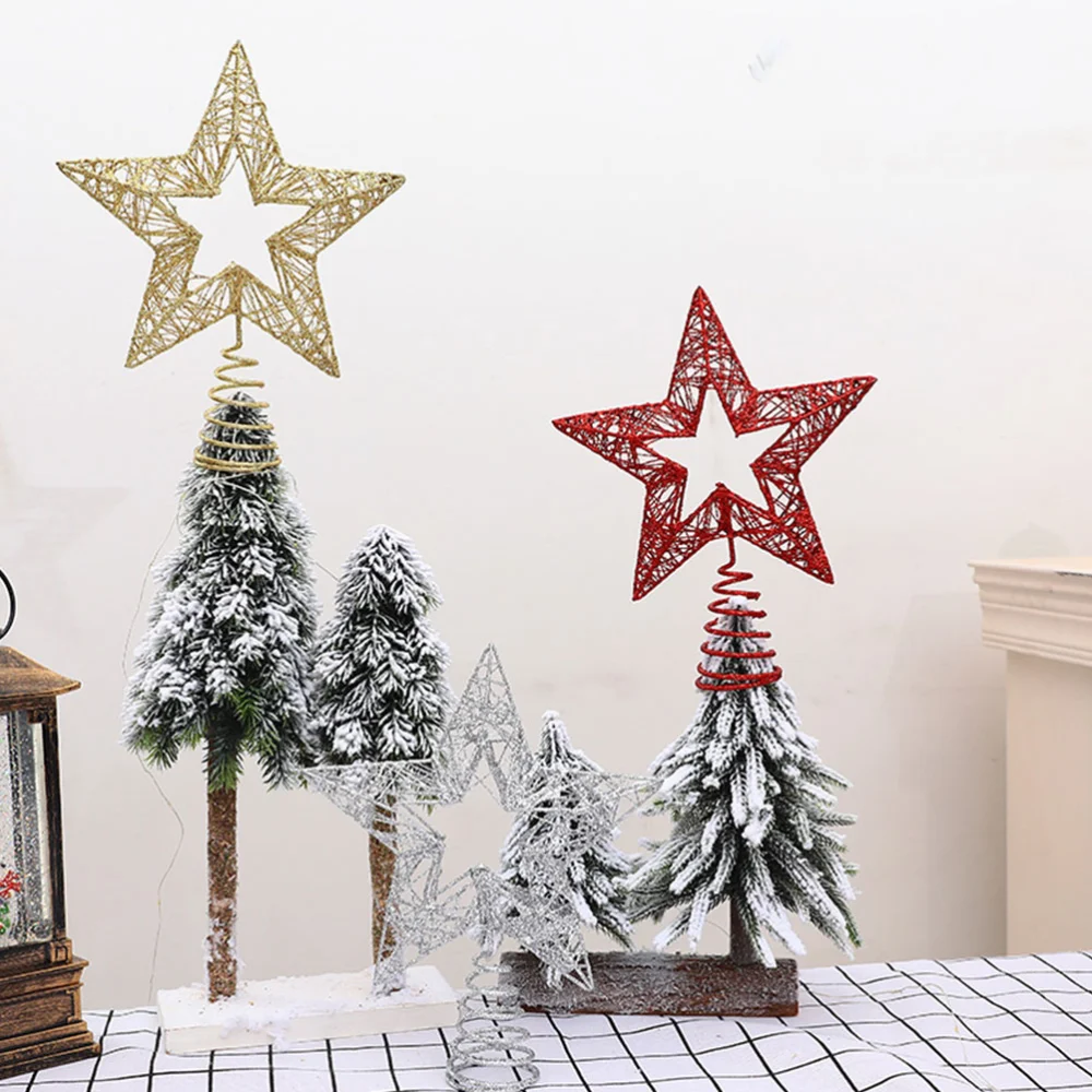 Christmas Art Crafts Christmas Tree Topper Iron Star Decoration for Hotel Home