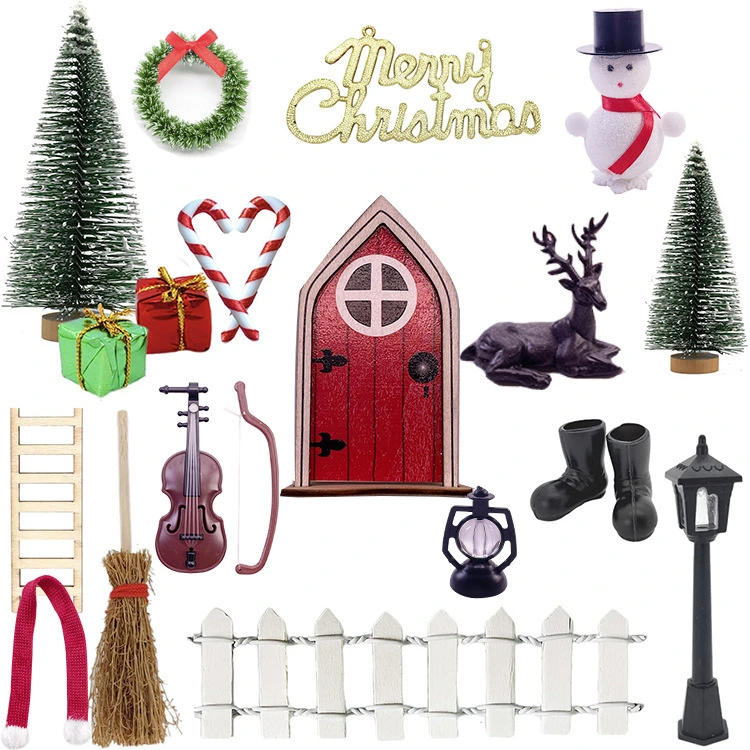 1 Set Christmas Miniature Ornament Kit Mini Doll House Ornament Dolls Scene Layout Prop