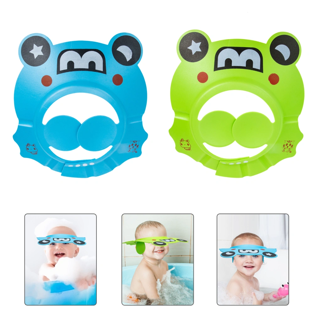 2pcs Adjustable Baby Shower Hats Toddler Bath Shampoo Hats Baby Bath Supplies