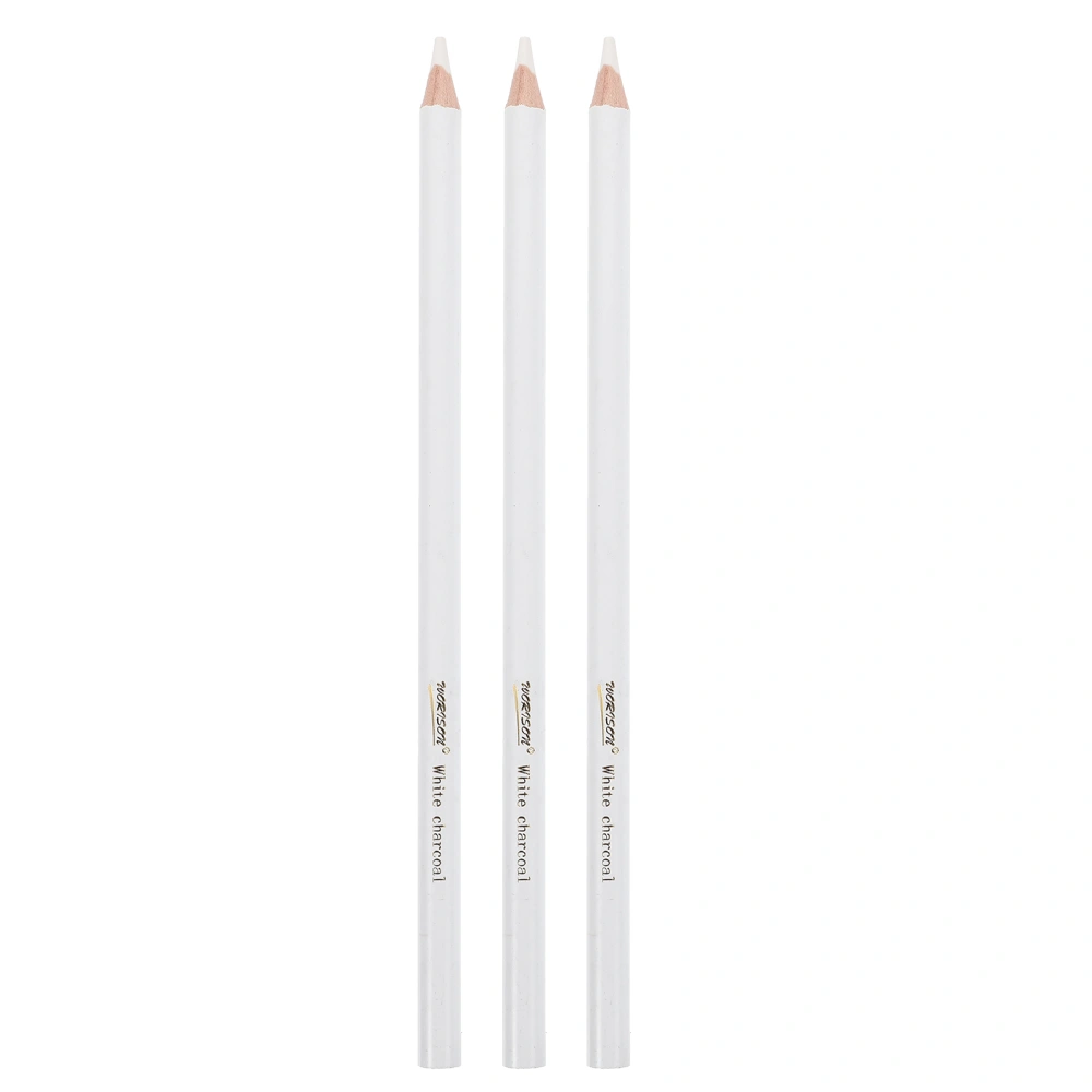 3Pcs Charcoal Pencils Sketch White Pencils Drawing Sketching Painting Tools