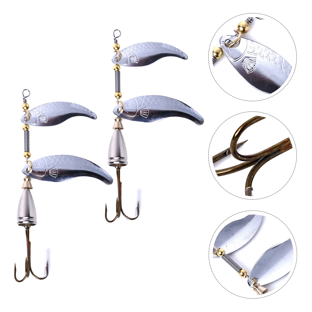2pcs Fishing Lures Bionic Lures Metal Shaking Baits Trolling Wobblers Lures