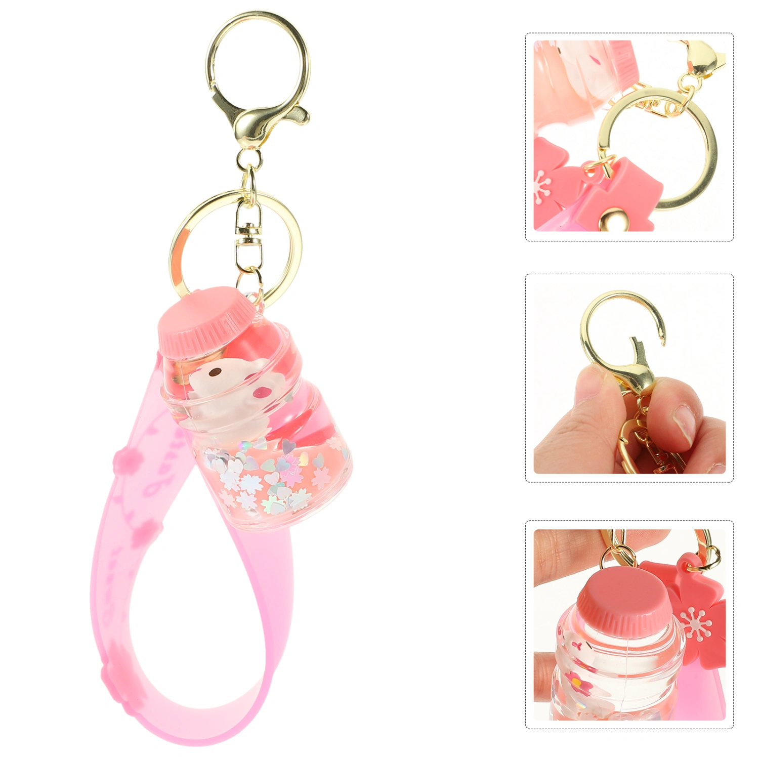 Cute Keychain Kawaii Backpack Liquid Floating Bunny Keychain Key Pendant