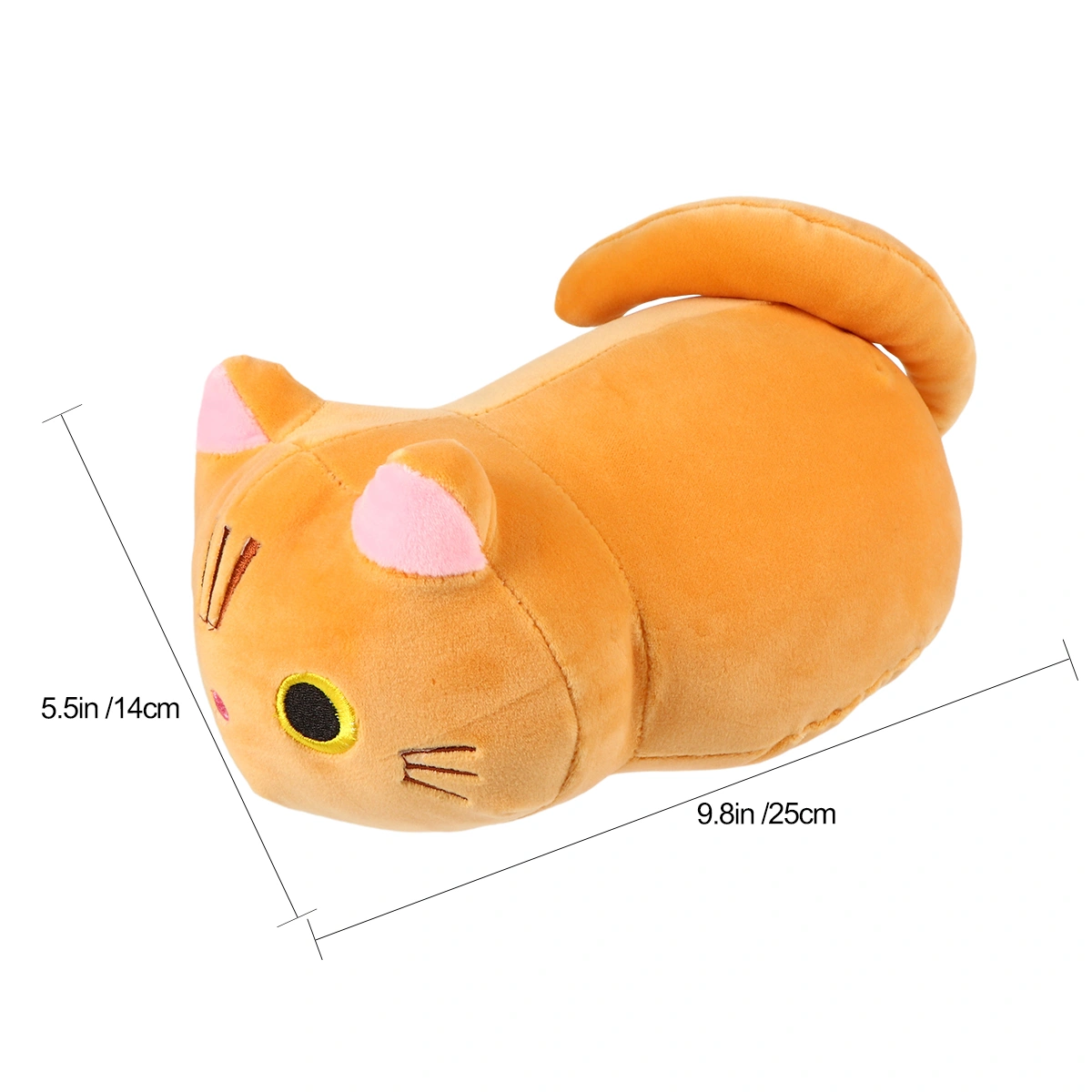 1pc Cat Plush Pillow Down Cotton Animal Plush Bolster Cartoon Throw Pillow