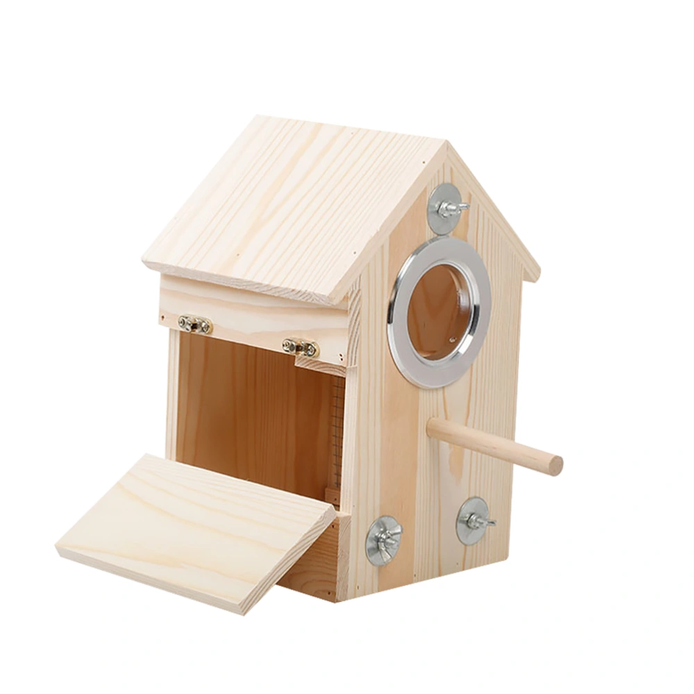 Wooden Bird Breeding Box Pet Birds Aviary Parrots House Bird Incubator