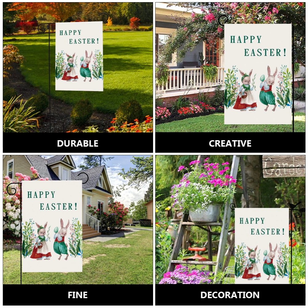 1Pc Festival Decor Easter Themed Garden Flag Decorative Garden Flag Ornament