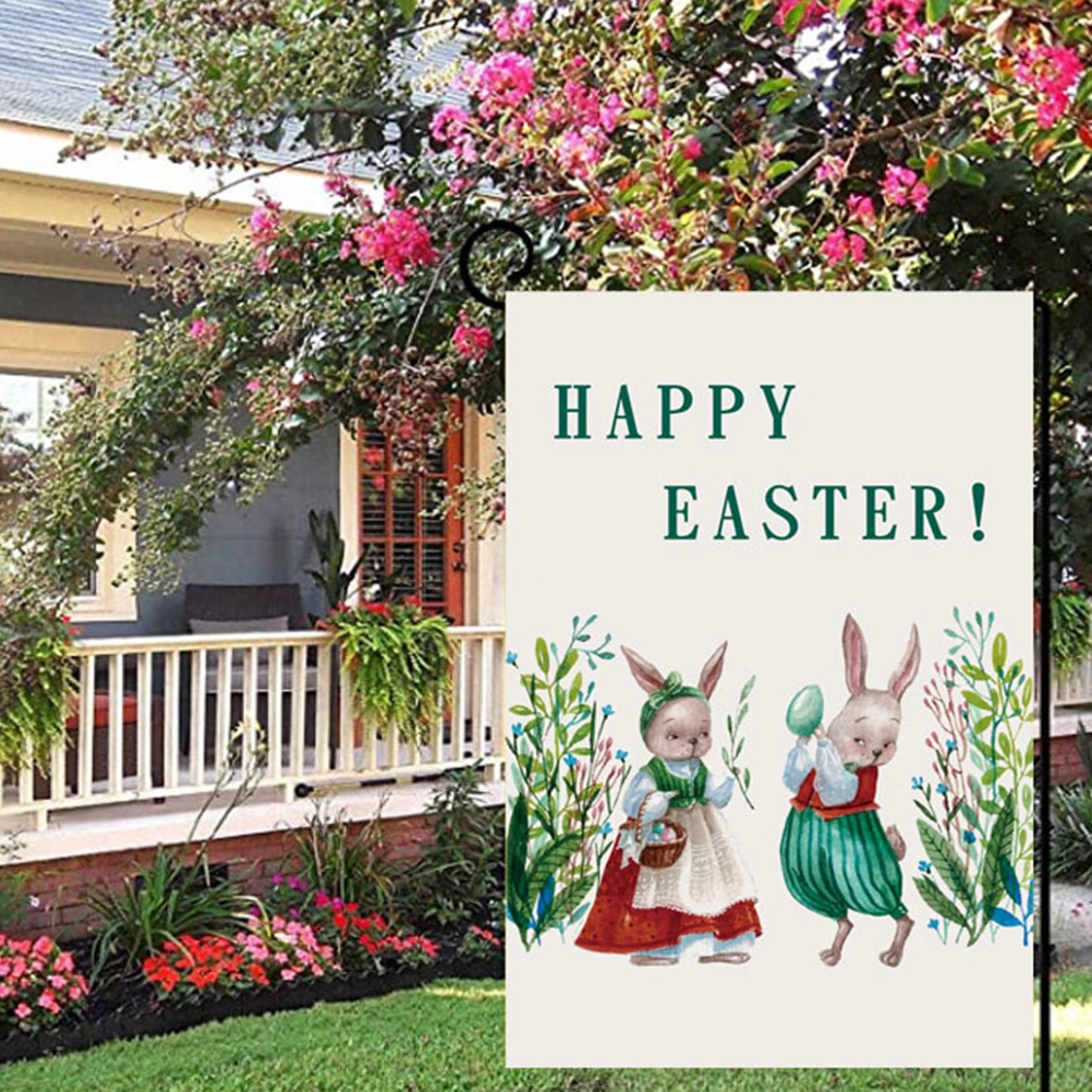 1Pc Festival Decor Easter Themed Garden Flag Decorative Garden Flag Ornament