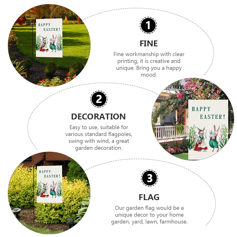 1Pc Festival Decor Easter Themed Garden Flag Decorative Garden Flag Ornament