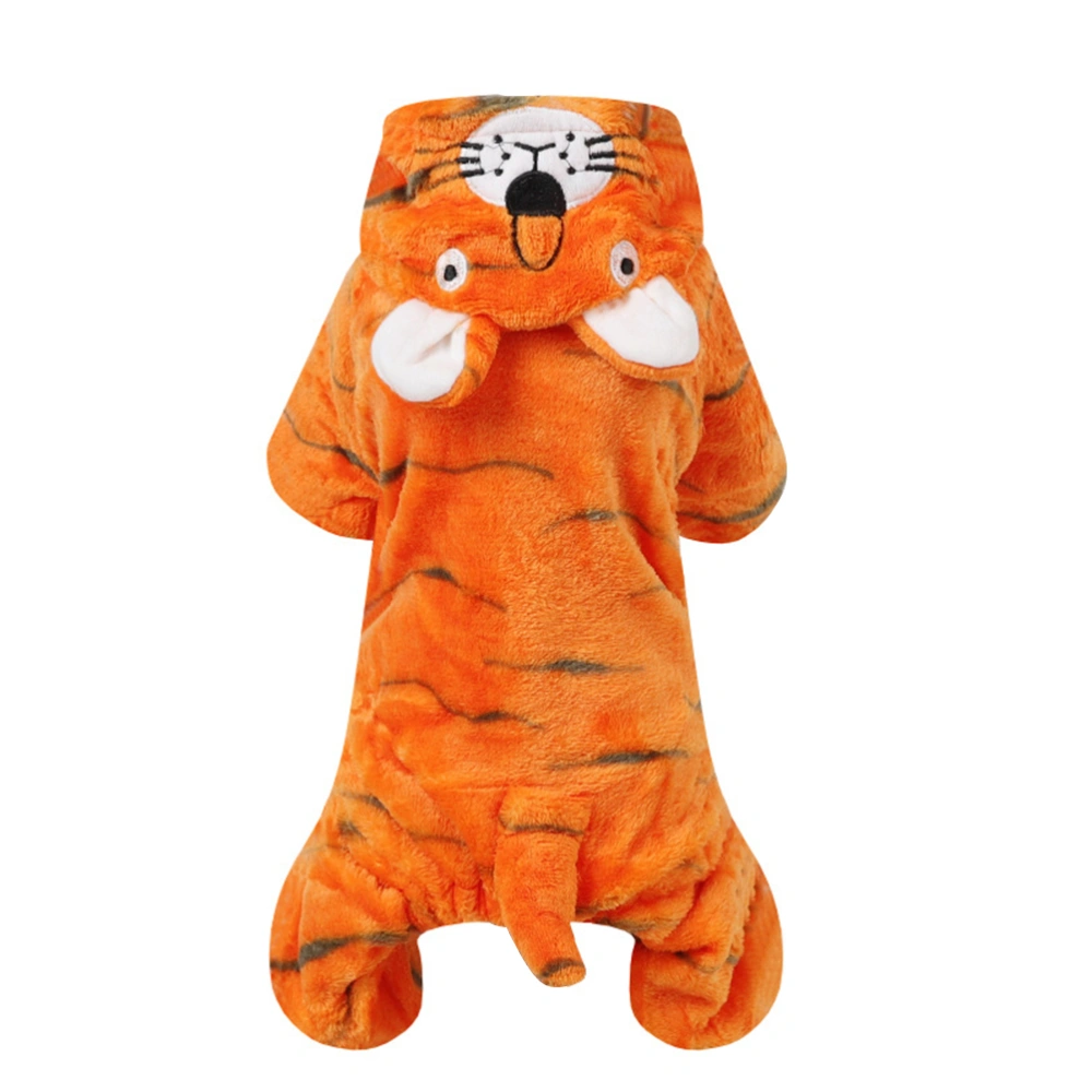 Pet Costume Dog Halloween Suit Dog Tiger Costume Dog Jumpsuit Pet Puppy Supplies - Size XS (Orange)