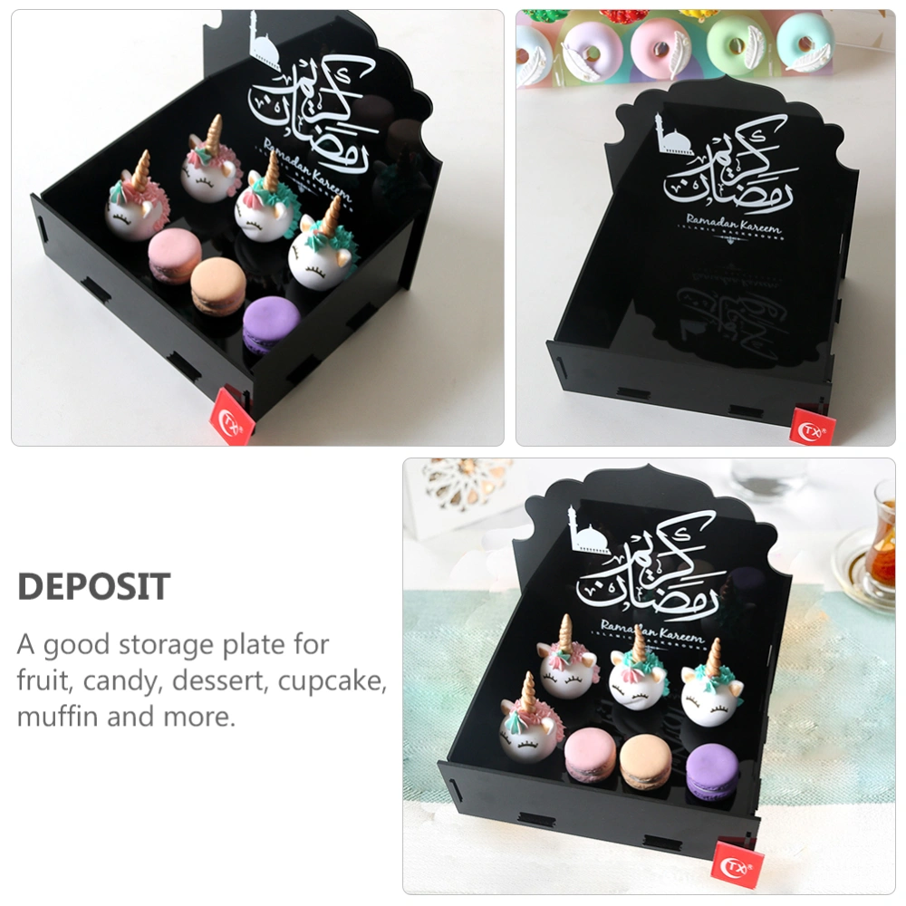 1pc Creative Lesser Bairam Dessert Plate Acrylic Candy Tray for Home  (Black)