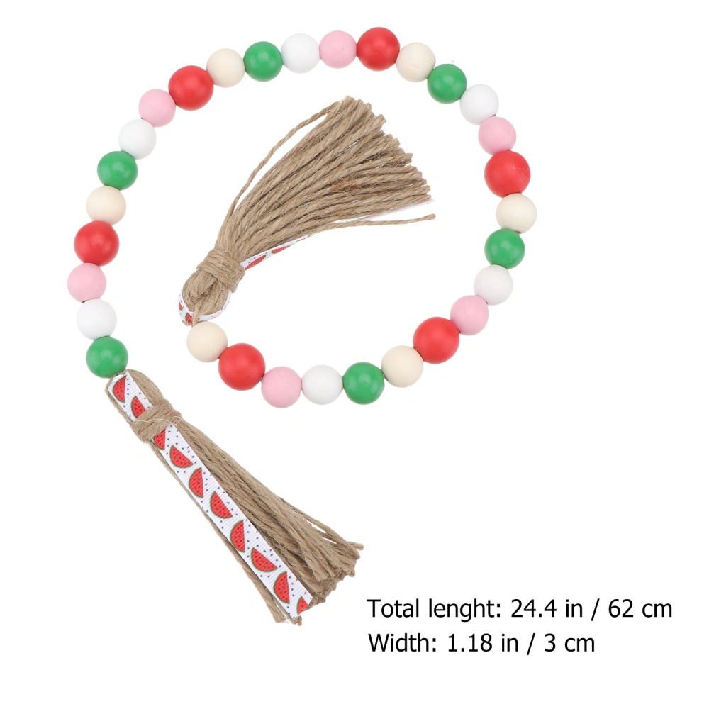 1Pc Nordic Style Pendant Wooden Beads String Pendant Tassel Bead String Ornament