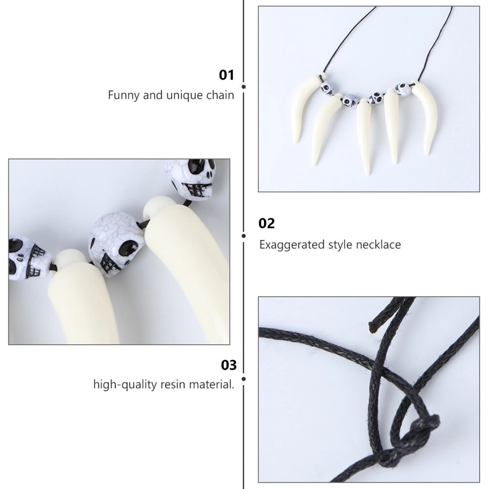 1Pc Halloween Necklace Creative Decorative Pendant Party Wearing (Black White)