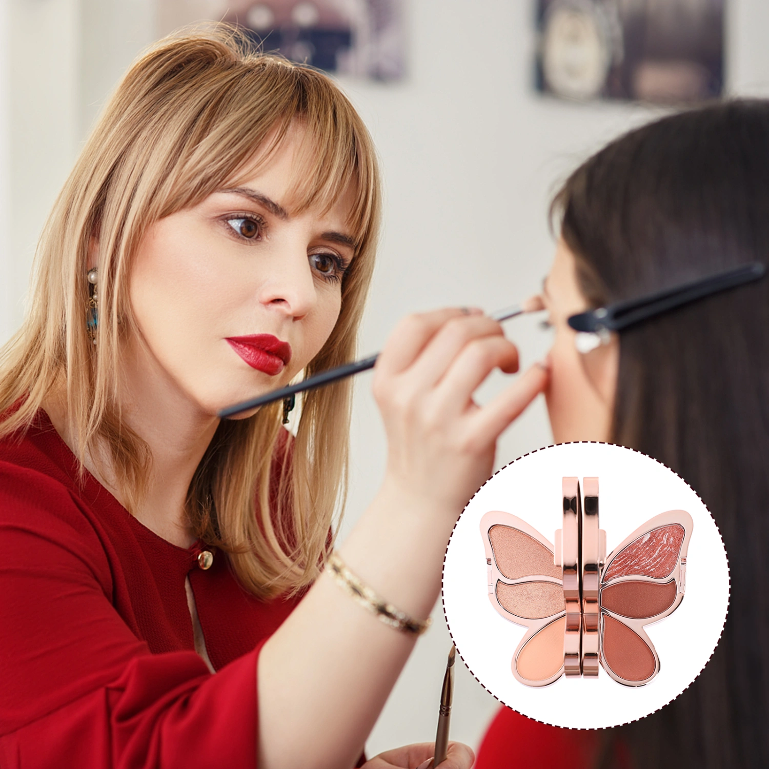 1pc Cheek Blusher Girl Eye Shadow Useful Foundation Portable Eyeshadow Plate