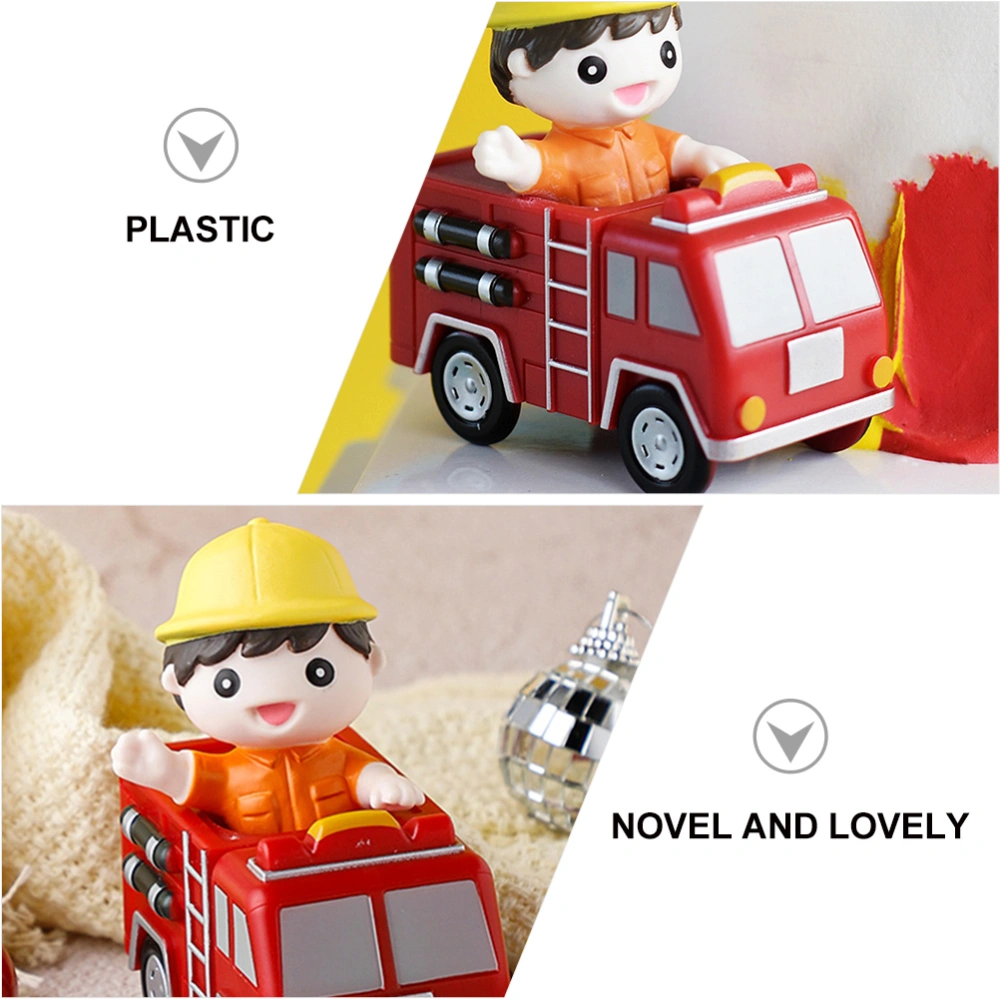 Boys Birthday Cake Adornment Creative Fire Fighting Truck Shape Cake Ornament