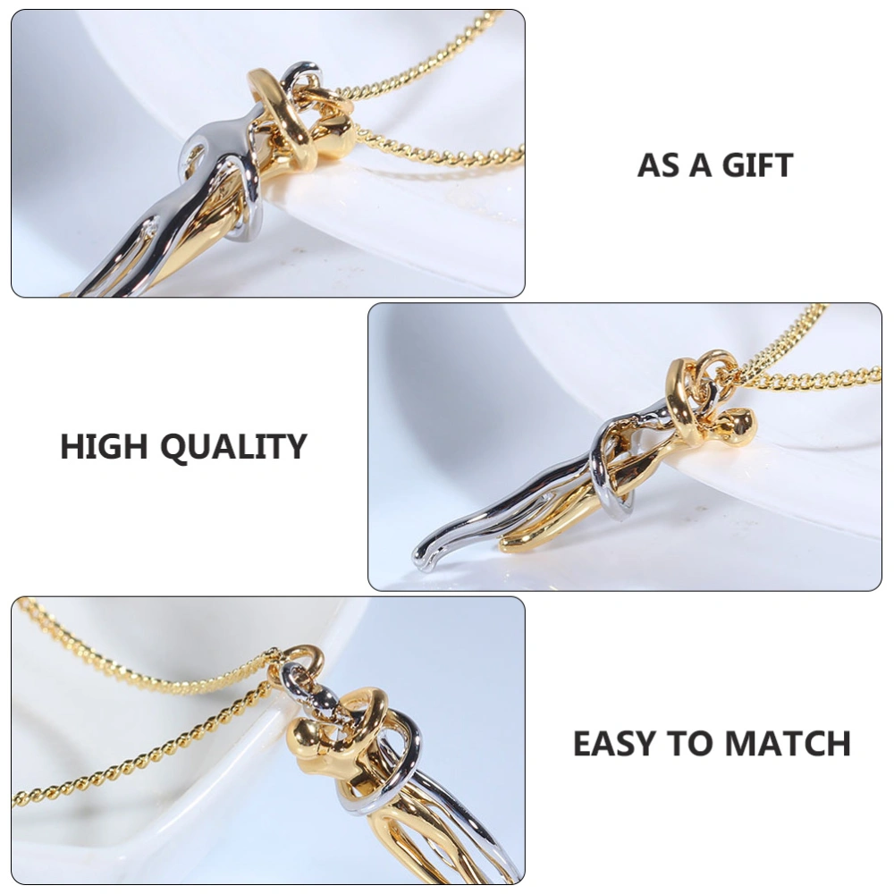 1pc Stylish Couple's Necklace Figure Pendant Necklace Valentine's Day Gift