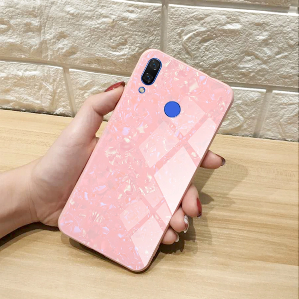 Phone Case TPU Spray Glass Shell Texture Dirt and Wear Resistant Non-slip Explosion Proof Phone Cover for Huawei nova 3 (Pink)