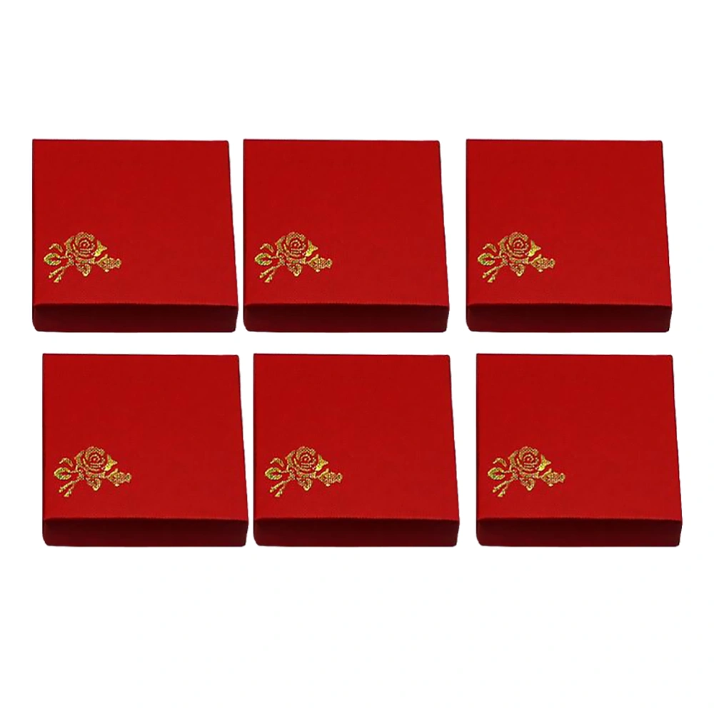 6pcs Bracelet Box Fashion Bangle Box Durable Jewelry Storage Box Jewelry Packaging Case for Store Home (Red)