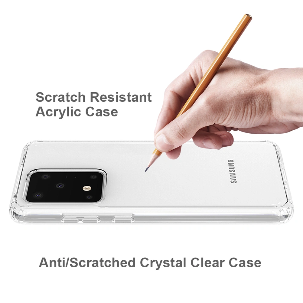 Acrylic Phone Shell Hard Phone Case Anti-Scratches Phone Case Quakeproof Shell Compatible for Galaxy S20 Ultra Transparent