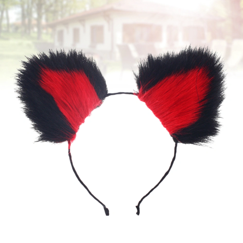 Costume Party Headband Sexy Hair Band Headwear Women Hair Accessories Rabbits Ears Girls Hair Hoop(Black and Red)