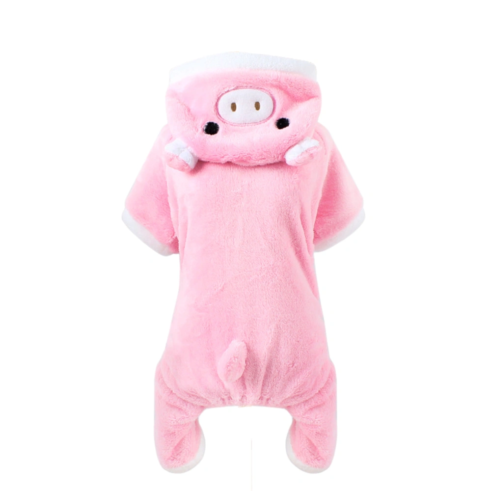 Funny Pet Dog Cat Clothes for Halloween Christmas Dress Up Cosplay Pink Pig - Size S