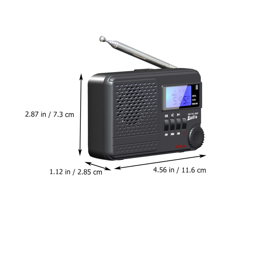 Full-band Digital FM MP3 Plug-in Cards U Disk Stereo Radio Alarm Clock Radio (Random Style)