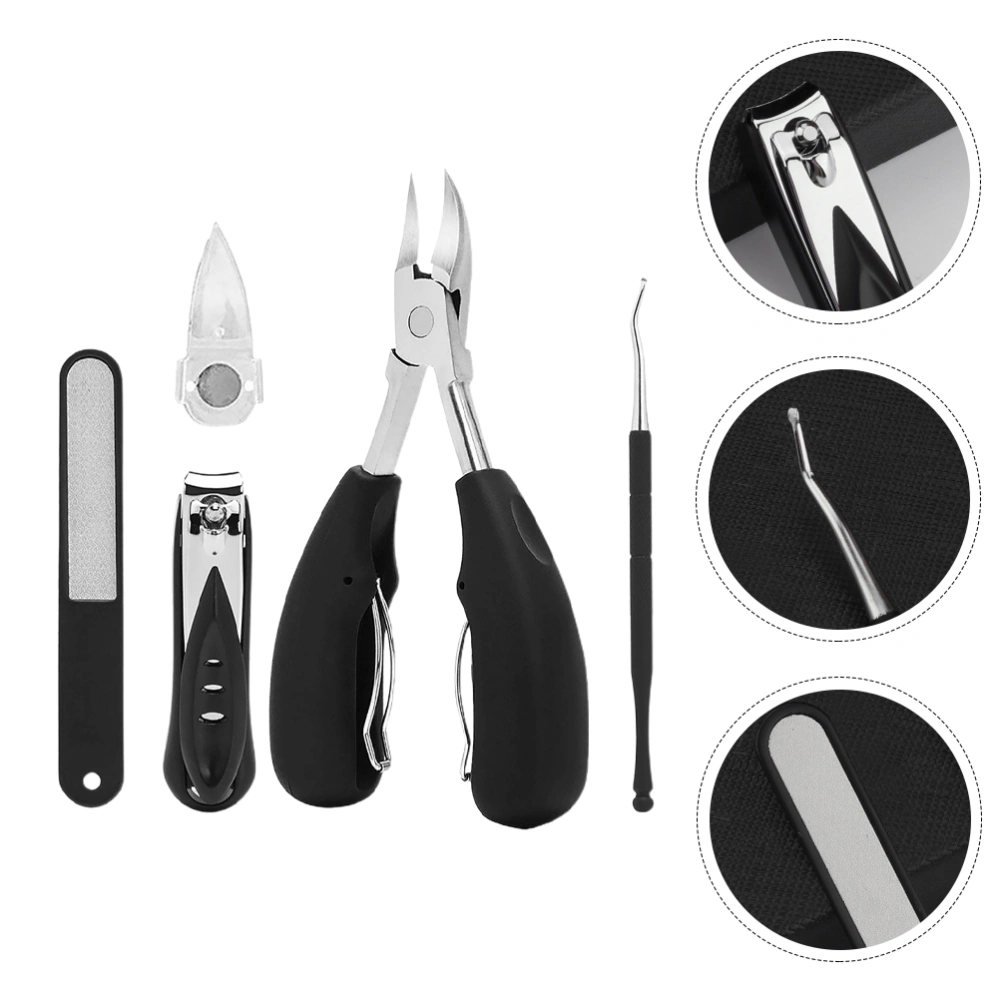 5pcs/set Nail Clipper Manicure Set Stainless Steel  Pedicure Nail Trimmer Kit