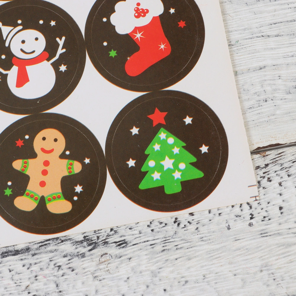 30 Sheets Christmas Cartoon Stickers Festive Sealing Stickers  Self-Adhesive Sealing Decals for Candy Gift Packaging