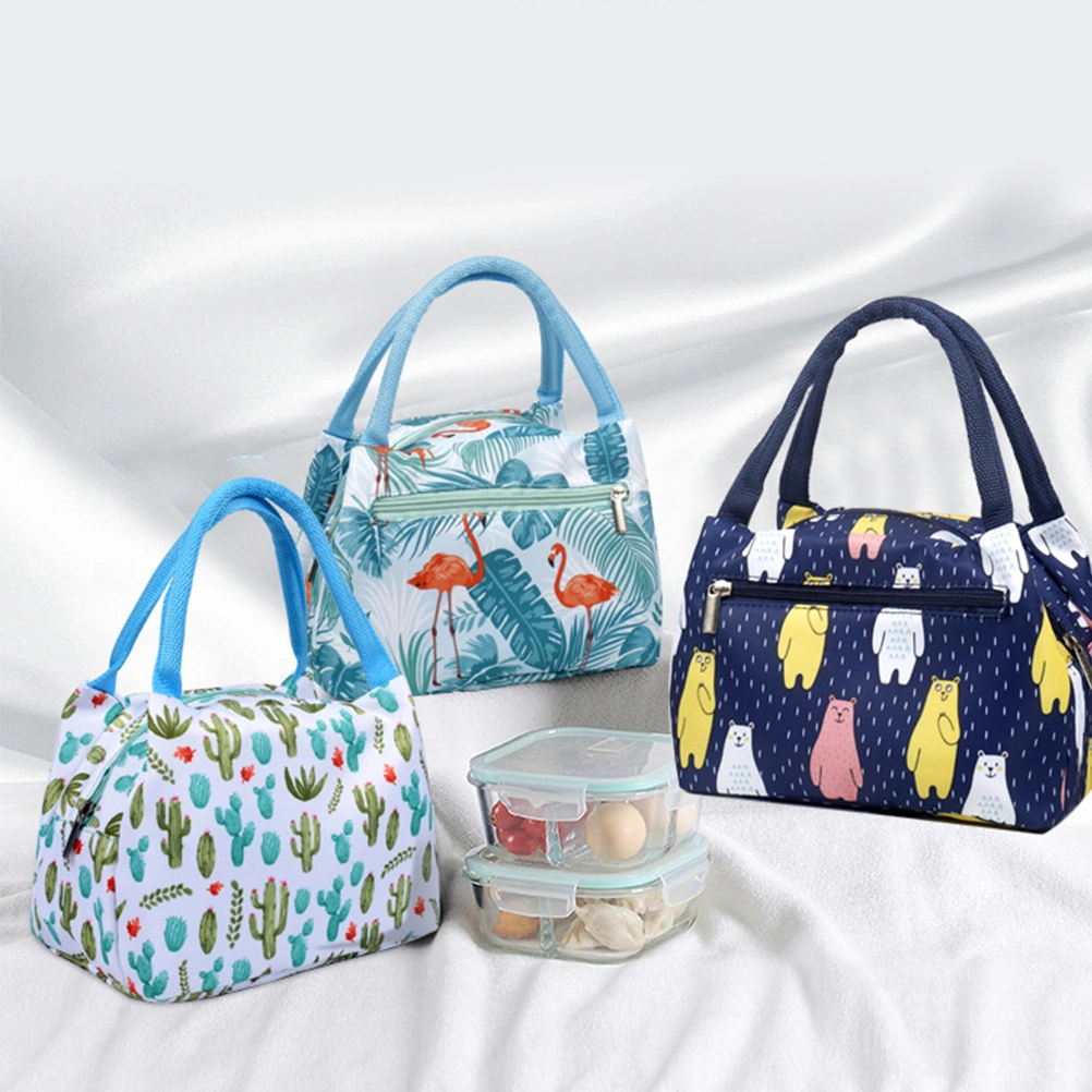 1PC Waterproof Lunch Tote Bag Insulated Lunch Bag Lunch Box Handbag Cooler Bag for Outdoor Camping Picnic (Cactus)